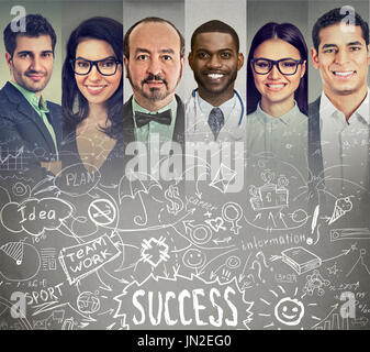 Business-Leute Brainstorming den Austausch von Ideen Stockfoto