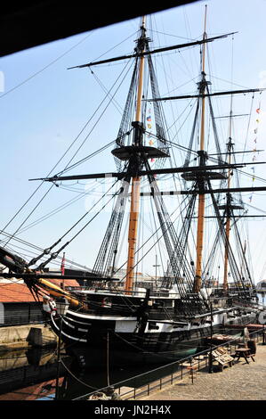 AJAXNETPHOTO. 19. JULI 2016. HARTLEPOOL, ENGLAND. -HISTORISCHES SCHIFF MUSEUM - DIE RESTAURIERTEN 19. JAHRHUNDERT FREGATTE HMS TRINCOMALEE (EX T.S.FOUDROYANT, EX-TRINCOMALEE.).  FOTO: TONY HOLLAND/AJAX REF: DTH161907 32270 Stockfoto