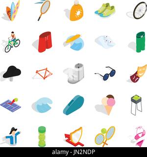 Freizeit Park Icons Set, isometrische Stil Stock Vektor