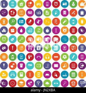 100 mobile app-Icons set Farbe Stock Vektor