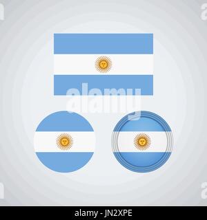 Flagge entwerfen. Argentinische Flagge gesetzt. Isolierte Vorlage für Ihre Entwürfe. Vektor-Illustration. Stock Vektor