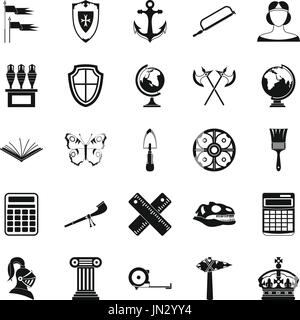 Antike Ikonen Satz, einfachen Stil Stock Vektor