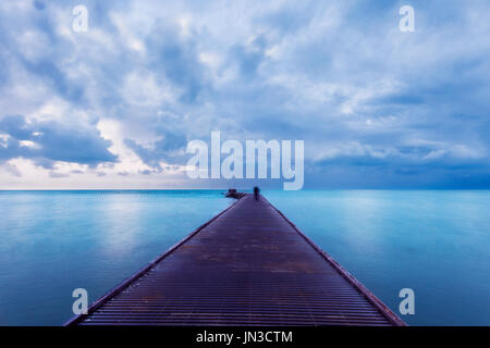 Foto von einem Pier in Key West Florida. Higgs Beach auf öffentlichem Grund. Stockfoto