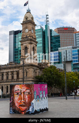 Adelaide Stadt Skyline vom Victoria Square gesehen. South Australia. Stockfoto