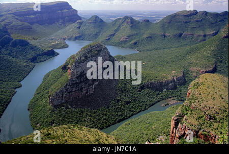 Panoramablick auf Blyde River und Reservoir Blyde River Canyon Mpumalanga Südafrika Stockfoto
