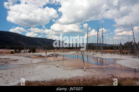 Schillernde Pool Thermalquelle in schwarz-Sand-Geysir-Becken im Yellowstone National Park in Wyoming USA Stockfoto