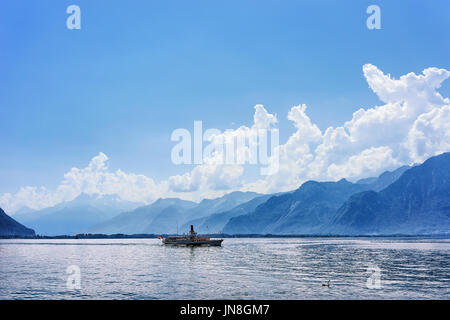 Montreux, Schweiz - 27. August 2016: Ausflug Fähre am Genfer See von Montreux, Schweizer Riviera Stockfoto