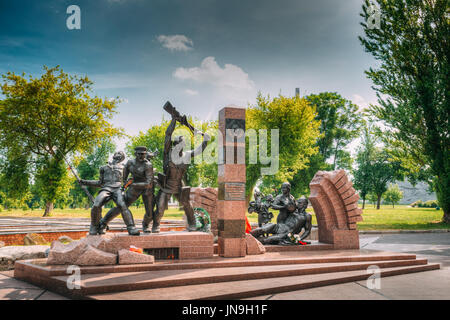 Brest, Weißrussland.  Denkmal für die Helden des Frontier, Verteidiger der Festung In Memorial Komplex Brest Held-Festung In sonnigen Sommertag. Stockfoto