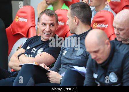 Celtic Krippe Brendan Rodgers während der Vorsaison Spiele im Stadion des Lichts, Sunderland. Stockfoto