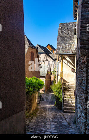 Fahrspuren in Conque, Aveyron, Frankreich Stockfoto