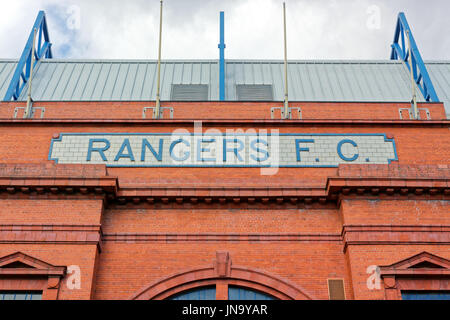 Ibrox Stadium, Glasgow Rangers Tore Logo Edmiston Drive, Glasgow Stockfoto