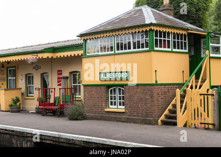 Alresford Bahnhof in Hampshire, England, ist die Endstation der Brunnenkresse Linie von Alton. Stockfoto