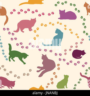 Katze Musterdesign. Haustiere Vektor Hintergrund. Stockfoto