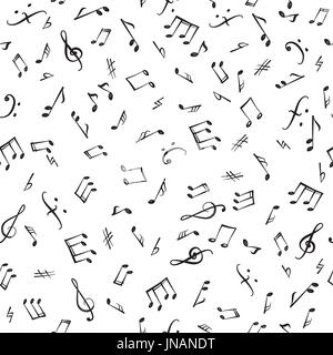 Musik Noten und Elemente Musterdesign. Musikalischen Fliesen Hintergrund. Musik-Stil strukturierte Tapeten. Stockfoto