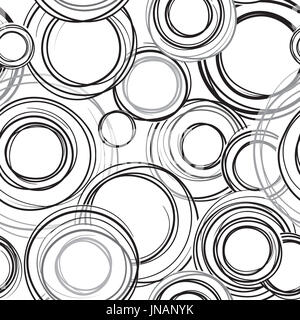 Abstrakte geometrische doodl nahtlose Muster. Grange bubble dekorativen Hintergrund. Kreise. Zusammenfassung nahtlose Hintergrund wth sribble Ringe Stockfoto