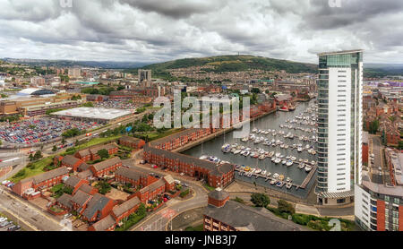 Swansea City East anzeigen Stockfoto