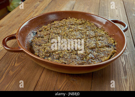 Baked Kibbeh - libanesischen gebackenes Hackfleisch Lamm Kuchen Stockfoto