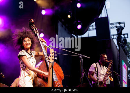 Brooklyn, NY - 28. Juli 2017. Eine Menge schätzungsweise 9.000 füllte den Prospect Park Bandshell, mit einem geschätzten 3.000 außerhalb des Zauns, für ein Konzert-b Stockfoto