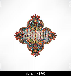 Abstrakte Blumen dekoratives Element. Geometrischen Arabesken-Verzierung. Orientalische ethnischen Mandala mit dem Islam, Arabisch, Indisch, osmanischen Motiv. Stockfoto