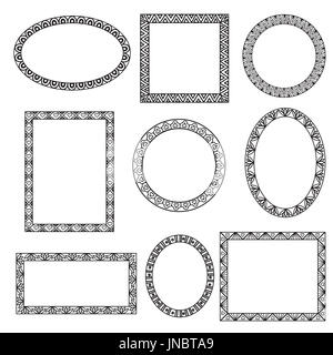 Frame-Set. Andere Form Frames im Doodle-Stil. Retro-Rahmen und Rahmen-Kollektion. Vektor-Set von Vintage Bilderrahmen in Hand gezeichnete Doodle Stil wi Stockfoto