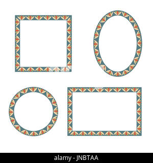 Frame-Set. Andere Form Frames im Doodle-Stil. Retro-Rahmen und Rahmen-Kollektion. Vektor-Set von Vintage Bilderrahmen in Hand gezeichnete Doodle Stil wi Stockfoto