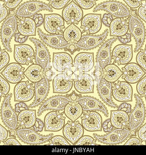 Blumenmuster gedeihen gekachelten Hintergrund. Abstrakte geometrische Ornament mit fantastische Blüten und Blätter. Ornamentale Motive Wunderland Stockfoto
