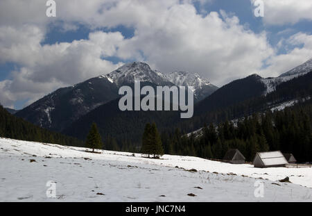Berglandschaft im Winter, Chocholowska Tal, Tatra-Gebirge Stockfoto