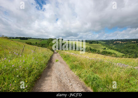 Englischen Country Lane im Peak District, Derbyshire, England. Stockfoto