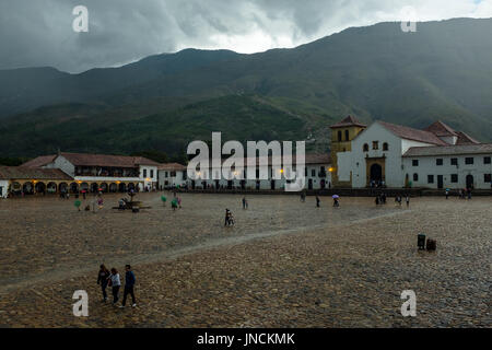 Villa de Leyva-Hauptplatz Stockfoto