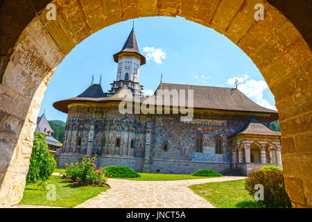 Klosters Sucevita ist ein rumänisch-orthodoxen Kloster befindet sich in der Gemeinde von Sucevita, Suceava County, Moldavien, Rumänien Stockfoto