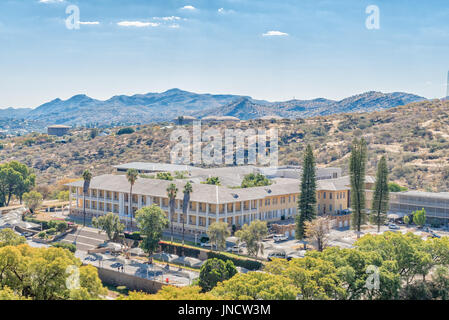 WINDHOEK, NAMIBIA - 17. Juni 2017: The Tintenpalast (Deutsch für "Tintenpalast"), der namibischen Parlamentsgebäude in Windhoek Stockfoto