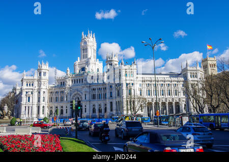 Kybele-Palast, das Rathaus von Madrid und iconic Denkmal der Stadt Stockfoto