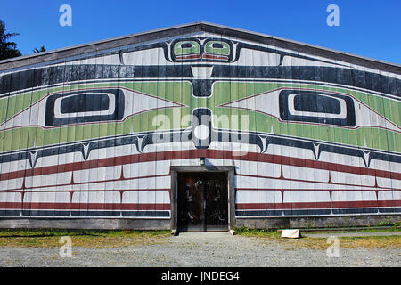 Namgis First Nation großes Haus in Alert Bay (yalis) auf Kormoran Island, British Columbia Stockfoto