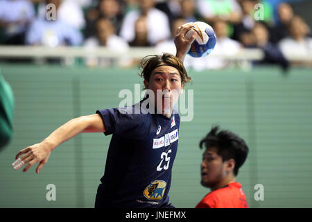 Tokio, Japan. 29. Juli 2017. Hiroki Motoki (JPN) Handball: Herren Handball Freundschaftsspiel zwischen Japan28-28 Südkorea Komazawa Olympic Park-Gymnasiums in Tokio, Japan. Bildnachweis: Jun Tsukida/AFLO SPORT/Alamy Live-Nachrichten Stockfoto