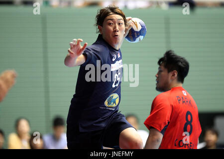 Tokio, Japan. 29. Juli 2017. Hiroki Motoki (JPN) Handball: Herren Handball Freundschaftsspiel zwischen Japan28-28 Südkorea Komazawa Olympic Park-Gymnasiums in Tokio, Japan. Bildnachweis: Jun Tsukida/AFLO SPORT/Alamy Live-Nachrichten Stockfoto