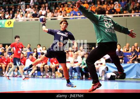 Tokio, Japan. 29. Juli 2017. Kota Ozawa (JPN) Handball: Herren Handball Freundschaftsspiel zwischen Japan28-28 Südkorea Komazawa Olympic Park-Gymnasiums in Tokio, Japan. Bildnachweis: Jun Tsukida/AFLO SPORT/Alamy Live-Nachrichten Stockfoto