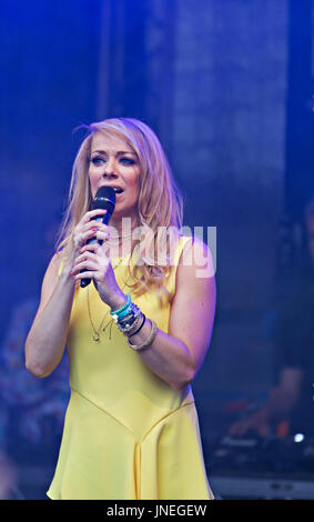 Liverpool, Vereinigtes Königreich. 29. Juli 2017. Atomic Kitten erklingt auf der Bühne in Liverpool in Liverpool Pride-Wochenende. Credit: ken Biggs/Alamy Live-Nachrichten Stockfoto