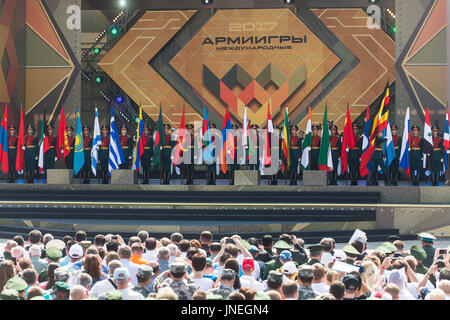 Moskau. 29. Juli 2017. Foto aufgenommen am 29. Juli 2017 zeigt die feierliche Eröffnung des internationalen Armee Spiele 2017 in Moskau, Russland. Russlands Verteidigungsministerium am Samstag kündigte den Beginn der internationalen Armee Spiele 2017 auf dem Lande, ein Ereignis, das bis 12 August stattfinden wird. Bildnachweis: Evgeny Sinitsyn/Xinhua/Alamy Live-Nachrichten Stockfoto