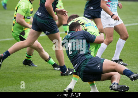 Northampton, UK. 29. Juli 2017. London Irish und Northampton Saints Rugby 7 S Premiership Series bei Northampton Franklins Garten Credit: PATRICK ANTHONISZ/Alamy Live-Nachrichten Stockfoto