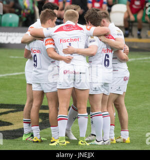 Northampton, UK. 29. Juli 2017. Leicester Tigers und Bath Rugby bei Rugby 7 S Premiership Series bei Northampton Franklins Garten Credit: PATRICK ANTHONISZ/Alamy Live-Nachrichten Stockfoto