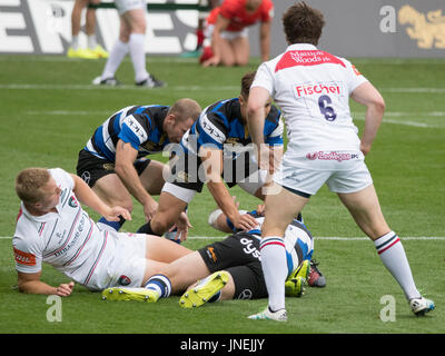 Northampton, UK. 29. Juli 2017. Leicester Tigers und Bath Rugby bei Rugby 7 S Premiership Series bei Northampton Franklins Garten Credit: PATRICK ANTHONISZ/Alamy Live-Nachrichten Stockfoto