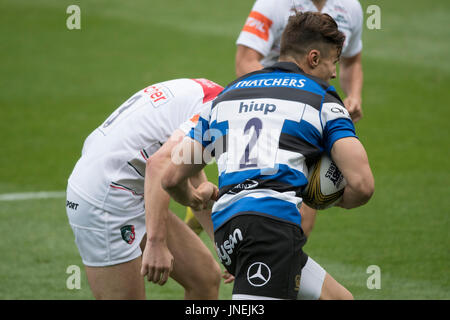 Northampton, UK. 29. Juli 2017. Leicester Tigers und Bath Rugby bei Rugby 7 S Premiership Series bei Northampton Franklins Garten Credit: PATRICK ANTHONISZ/Alamy Live-Nachrichten Stockfoto