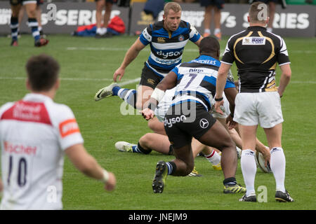 Northampton, UK. 29. Juli 2017. Leicester Tigers und Bath Rugby bei Rugby 7 S Premiership Series bei Northampton Franklins Garten Credit: PATRICK ANTHONISZ/Alamy Live-Nachrichten Stockfoto