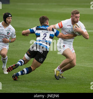 Northampton, UK. 29. Juli 2017. Leicester Tigers und Bath Rugby bei Rugby 7 S Premiership Series bei Northampton Franklins Garten Credit: PATRICK ANTHONISZ/Alamy Live-Nachrichten Stockfoto