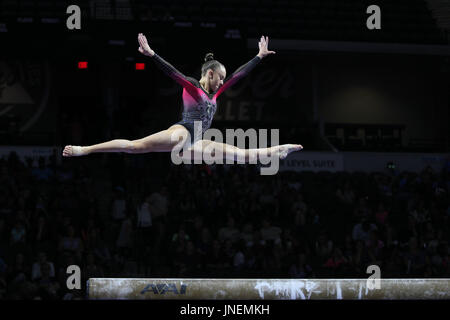 29. Juli 2016: Turnerin Mailie O'Keefe konkurriert in der junior Competition an der 2017 US Classic im Sears Centre in Hoffman Estates, IL. O' Keefe wurde Zweiter in der rundum. Melissa J. Perenson/CSM Stockfoto