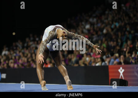 29. Juli 2016: Turnerin Jordan Chiles konkurriert in der senior Wettbewerb bei der 2017 US Classic im Sears Centre in Hoffman Estates, IL. Chilies kam im fünften rundum. Melissa J. Perenson/CSM Stockfoto