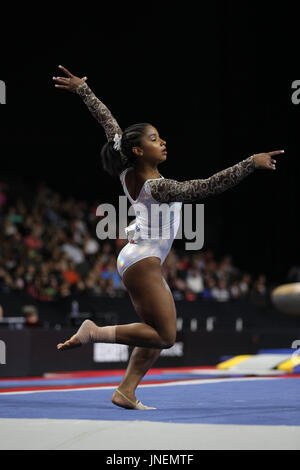 29. Juli 2016: Turnerin Jordan Chiles konkurriert in der senior Wettbewerb bei der 2017 US Classic im Sears Centre in Hoffman Estates, IL. Chilies kam im fünften rundum. Melissa J. Perenson/CSM Stockfoto