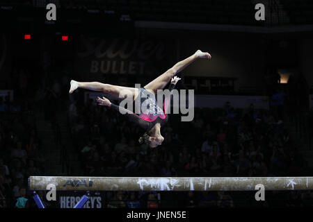 29. Juli 2016: Turnerin Mailie O'Keefe konkurriert in der junior Competition an der 2017 US Classic im Sears Centre in Hoffman Estates, IL. O' Keefe wurde Zweiter in der rundum. Melissa J. Perenson/CSM Stockfoto