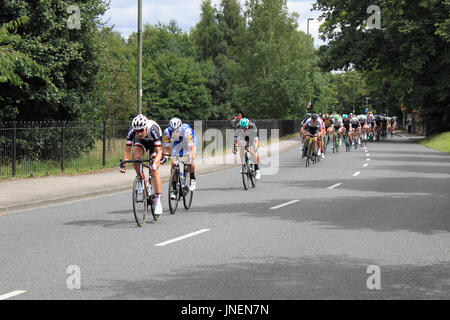 Hauptfeld. RideLondon-Surrey Klassiker. Hurst Road, East Molesey, Surrey, UK. 30. Juli 2017. UCI World Tour klassifiziert, Tages-140km Straßenlauf Start und Ziel im Zentrum von London. Die Route basiert auf den Kurs für die Olympischen Spiele 2012 verwendet und nimmt dem Fahrer aus London in Surrey Hills. Bildnachweis: Ian Flasche/Alamy Live-Nachrichten Stockfoto