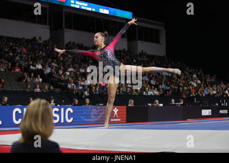 29. Juli 2016: Turnerin Mailie O'Keefe konkurriert in der junior Competition an der 2017 US Classic im Sears Centre in Hoffman Estates, IL. Melissa J. Perenson/CSM Stockfoto